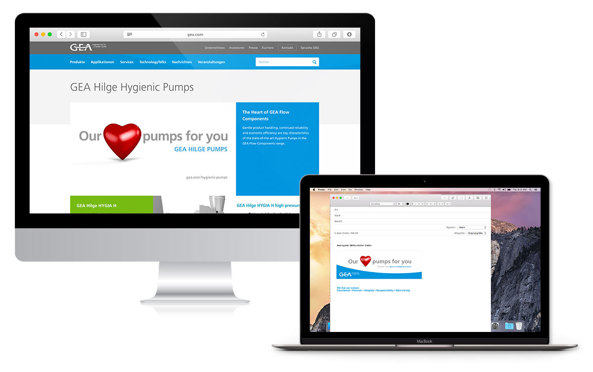 Websites mit Herzmotiv
